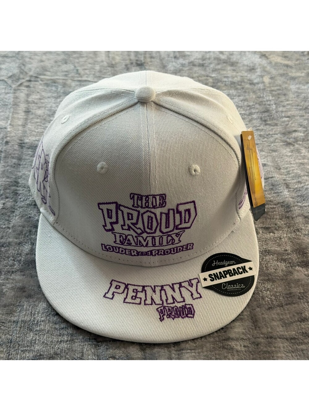 Headgear Classics Proud Family Louder & Prouder Snapback Hat White Purple